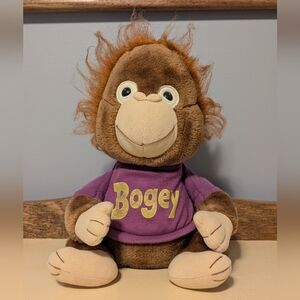 1981 Shirt Tales Bogey Monkey Plush Stuffed Animal Toy, Hasbro Preschool, Purple